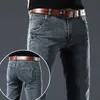 Herrenjeans Marke Kleidung Männer Jeans Grau Elastizität Slim Skinny Business Casual Classic Edition Typ Bequeme männliche Denimhose 230308