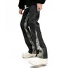 Männer Jeans 2023 Cooles Design Camouflage Patchwork Gerade Männer Jeans Hosen Y2K Kleidung Hip Hop Gewaschen Schwarz Casual Lange Hosen ropa Hombre Z0301