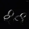 Hoop Earrings Mybeboa Comfortable To Wear Dazzling Sparkling Double For Women 925 Solid Silver Original