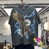 T-shirt uomini Donne Donne di alta qualità Lightning Graphic Eagle Vintage Tops Short Maniche Collar Tag
