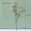 Decorative Flowers 2 Pcs 3 Forks Mini Apple Branch Artificial Flower Home Decor Fake Plant Christmas Party Wedding Decoration Arrangement