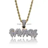 Pendant Necklaces Hip Hop Jewelry Iced Out Fl Cz Stone Gold Color Plated Savage Necklace Drop Delivery Pendants Dhgarden Dhgny