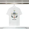 23ss projektanci T shirt lato europa RHUDE Polo amerykańskie gwiazdy moda męskie koszulki gwiazda satynowa bawełniana koszulka na co dzień kobiety mężczyźni koszulki czarny biały M-3XL T-shirt