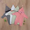 Jumpsuits Born Baby Girls Boys Rompers Hooded Zipper Long Sleeve Solid Jumpsuit For Kids Children Spring Autumn Clothes