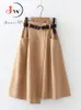 Skirts Women Casual Skirts Spring And Autumn Solid High Waist Irregular Pockets Midi Skirts Fashion Simple Elegant Saia Faldas 230308