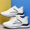 Herenlopers schoenen Wit zwart ademend mode mesh buiten comfortabel lederen wandel sport man sneakers chaussures schoenmaat 40-44