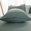 Sängkläder sätter Famifun Product Solid Color 3/4 PCS Sängkläder Set Microfiber Bedclothes Navy Blue Grey Bed Linens Däcke Cover Set Bed Sheet 230308