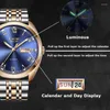 손목 시계 2023 리그 브랜드 남자 시계 고급 스테인리스 스틸 쿼츠 시계 캘린더 스포츠 손목 시계 시계 reloj