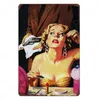 Seksi Lady Smoking Vintage Metal Poster Sigara Teneke Tabela Odası Bar Cafe Dekor Man Mağara Reklam Plakası Plak 30x20cm W03