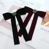 Brooches Vintage Velvet Bow Tie Brooch Fabric Crystal Bowknot Necktie Shirt Collor Luxulry Wedding Jewelry Gifts For Women Accessories