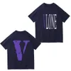 tissu de coton Summer men's designer lâche T-shirt marque de mode top casual vlone shirt vêtements de luxe shorts de rue chemise à manches personnalité hip-hop polyvalente