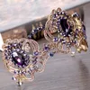 Bijoux de cheveux de mariage baroques violet cristal beauté princesse couronne diadèmes magnifique diadème pour bandes de mariée accessoires 230307