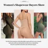 Kvinnors Shapers Faja Shapewear Women Body Shaper midjetränare Mage Control bodysuit Slimming Belly V-ringen rygglös justerbar spaghetti