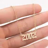 Pendentif Colliers 2023 Personnalisé En Acier Inoxydable Évider Année Femme Chaîne En Métal Numérique Collier Bijoux Tendance Pour Les Femmes