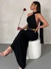 Lässige Kleider halffreier Maxi für Frauen Sommer 2023 Elegante Meerjungfrau Langes Party Abendkleid Verband Ruched Bodycon Weiß