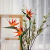 Dekorativa blommor 80 cm Real Touch Bird of Paradise Simulation Orchids Branch Latex Wedding Flower Artificial Floral Event Party Decoration