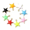 Charms Copper Ocean Jewelry Gold Color White Star Fish Enamel 10mm X 9mm 2 PCs