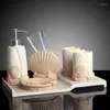 Set di accessori da bagno Creative Beach Shell Bagno Spazzolino da denti in resina Tazze Portaspazzolino Dispenser portasapone Kit accessori