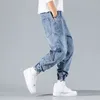 Jeans homme Streetwear Hip Hop Harem jean pantalon hommes jogging ample Denim pantalon de survêtement décontracté Style coréen hommes jean Cargo pantalon Joggers Pant 230308