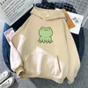 Sweats à capuche pour hommes Sweatshirts Frog Sweatshirt Vêtements amples Harajuku Manches longues À capuche Kawaii Sweat à capuche pour filles Poche d'hiver Vert 230308