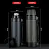 Vattenflaska Feijian Military Thermos Travel Portable Large Cup Mugs For Coffee Water rostfritt stål 12001500ml 230307