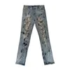 Heren jeans 2022 nieuwkomers graffitikat gescheurde noodlijdende mannen slanke jeans broek enkel rits zipper hiphop vintage punk grunge denim broek z0301