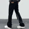 Männer Jeans Harajuku Innenseite Brief Stickerei Weiß Schwarz Herren Jeans Hosen Gerade Retro Streetwear Baggy Übergroße Denim Hosen Z0301