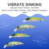 Yemler Krallık Mikro Sinek Minnow Balıkçılık Titreşim Batan Wobbler 45mm Gürültü 60mm Sessizlik 2 Tip Yapay Sert Yem Trolling Lure 230307