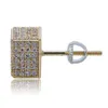 Stick Orecchini di design di lusso Mens Diamond Micro Pave Square Cz Placcato oro Bling Bling Orecchini Drop Delivery Jewelr Dhgarden Dhla3
