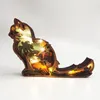 Obiekty dekoracyjne figurki Dekoracja świąteczna drewniana ozdoba lenistka kota z lampy rzeźbią pandę Puste rzemiosło Prezent Elk Dift 230307