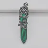 Collane con ciondolo Pietra verde malachite GEM Pilastro Fiore Piante Gioielli per donna Regalo S239