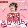 Beauty Fashion Play Play Makeup Toys for Girls Fake Make Up Kits Bag Bag Toddler Cosmetics Lipstick Shotelash Brush Toy Girl Girl Gifts 230307