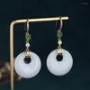 Stud Earrings 2023 Chinese Style Exquisite Imitation Jade Round For Women Golo Color Girl Wedding Party Sweet Jewelry