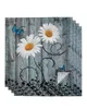 Serviette de table marguerite rétro Grain de bois papillon 4/6/8 pièces tissu décor dîner serviette pour cuisine assiettes tapis décoration de fête de mariage