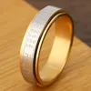 Wedding Rings China Gewerkte boeddhistische roteerbare ring Hart Sutra Titanium staal voor mannen Lotus Fun Small Finger Womenweddingwedding