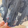 Women's sexy spaghetti strap bustier embroidery floral irregular short tanks camis XSSML