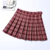 Jupes automne hiver femmes jupe plissée taille haute dames Mini Plaid Harajuku Chic femme courte école fille pli