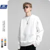 Mäns hoodies solid färg varm förtjockad sammet modemärke lösa överdimensionerade sweatshirt kvinnor män crewneck