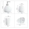 Liquid Soap Dispenser Home Washing Part Nordic Bathroom Wash Accessory White Ceramic Bottle Mouthwash Cup Dish Toothbrush 230308