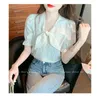 Blouses pour femmes pour les femmes mode 2023 Luxury Promotion pour femmes Bowknot White Shirt Corean Style Design Niche Puff Sleeve Top