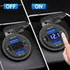 2024 Drie poort 12V / 24V USB-oplader Socket Dual 18W Quick Charge 3.0 20W PD Usb-C voor auto motorfiets met voltmeter en aan / uit-schakelaar