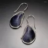 Boucles d'oreilles pendantes 2 pièces Bohemian Simple Mussel Blue Shell Ensemble de collier pendentif rétro européen et américain
