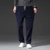 Men's Pants Spring Autumn Men's Corduroy Casual Pants Elastic Waist Business Fashion Straight Loose Trousers Male Black Khaki Blue M5XL Z0306