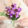 Dekoratif Çiçekler 2pcs Yapay Phalaenopsis Afrodit RCHB. F. Bitki Duvarı Arka Plan Düğün için Çiçek Şubesi Ev AL Ofis Bar