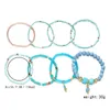 Charm Bracelets 6 Colors Fashion Combination Sets Women Girls Trendy Gifts Bohemia Square Shape Natural Stone Beaded Bracelet Jewelry