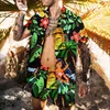 Camisas casuais masculinas 2023 Jaqueta de verão Homens de manga curta camisa floral estampa 3d e férias de praia wohawaiian lazer