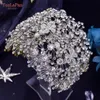 Wedding Hair Jewelry YouLaPan HP240 Bridal Tiara Crystal Crown Accessories Luxury Bride Headdress Alloy Flower Headband Pageant Headwear 230307