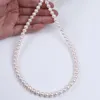 Chains Wholesale Natural White 6-6.5/6-7mm Round Freshwater Pearl Strands For Jewelty Making