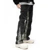 Men's Jeans 2023 Cool Design Camouflage Patchwork Straight Men Jeans Pants Y2K Clothes Hip Hop Washed Black Casual Long Trousers Ropa Hombre Z0301