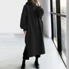 Women's Sweaters Women Oversized Loose Long Hoodie Dresses Solid Color Autumn Winter Hooded Sweatshirts Student's Baggy Pullover